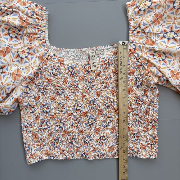 Dolan Off The Shoulder Textured Balloon Sleeve Top Women XL Cottagecore Floral - Picture 7 of 11